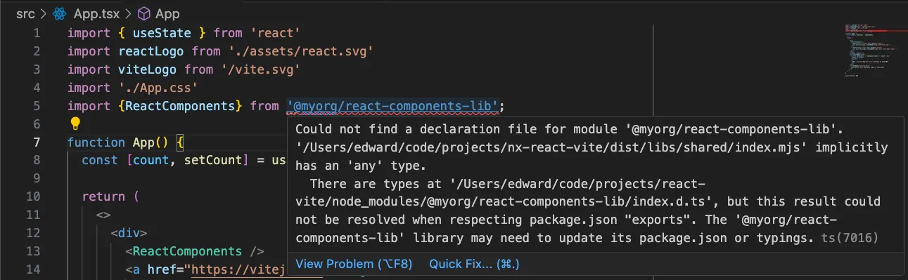 Example of missing declaration module error